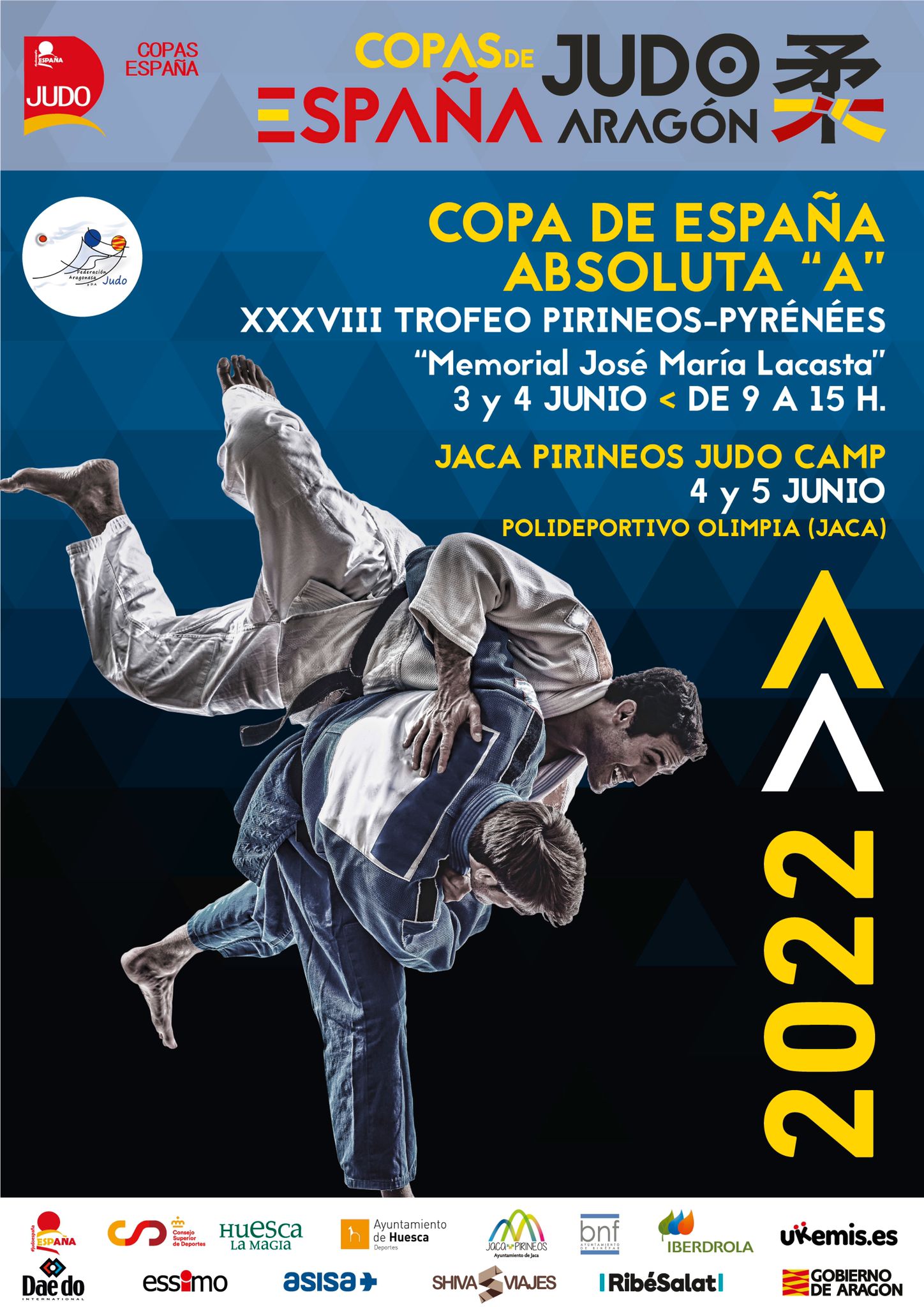 7 Medallas en la Copa de España de Judo Absoluta de Jaca 04-06-22. RESULTADOS
